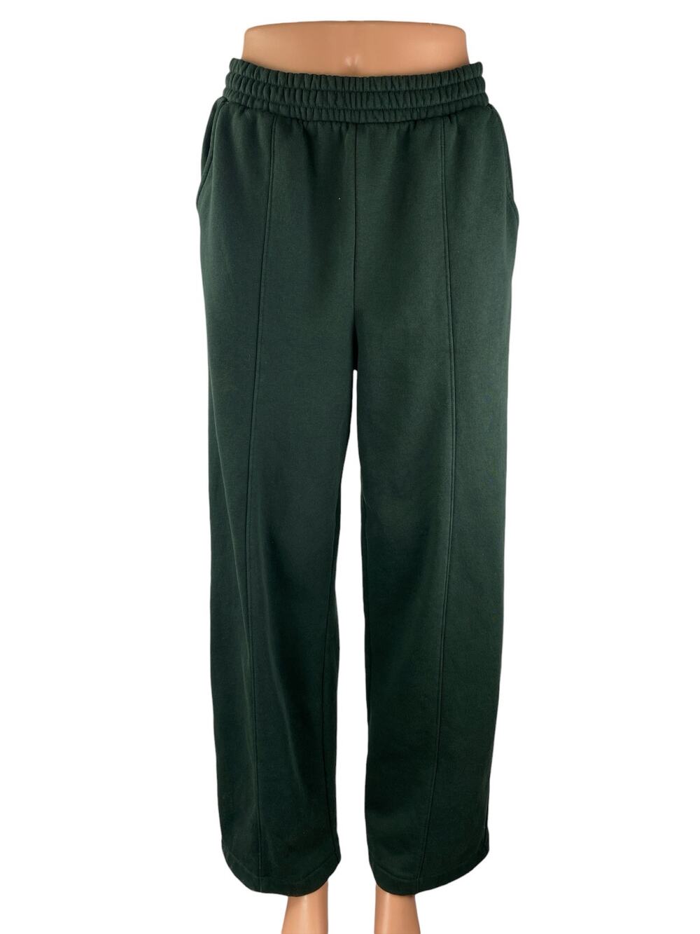 GAP Green Fleece High Rise Straight Leg Track Athletic Trousers Sweat Pants Sz S